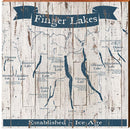 Finger Lakes, New York Map Wooden Sign | Wall Art Print on Real Wood