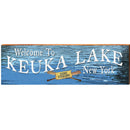 Welcome to Keuka Lake, Gone Fishing | Wall Art Print on Real Wood
