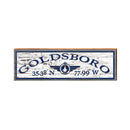Goldsboro Airforce White Shabby Latitude Longitude | Real Wood Wall Art Print