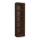 Chocolate Brown Wood Finish 71-inch Tall 5-Shelf Bookcase