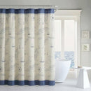 72-inch Cotton Shower Curtain with Florida Keys Ship Map Pattern
