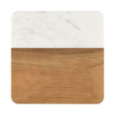 4 Pc Wood/Marble Coaster set