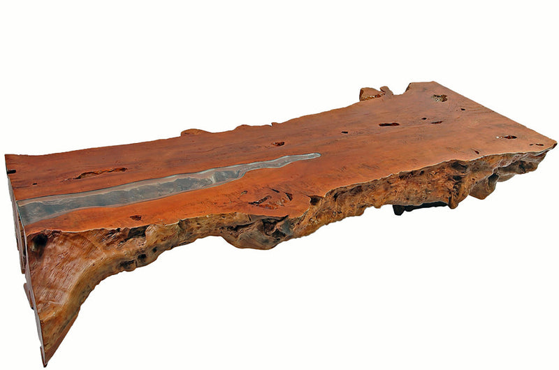 86 Inch Long Large One Slab Lychee Burl Coffee Table