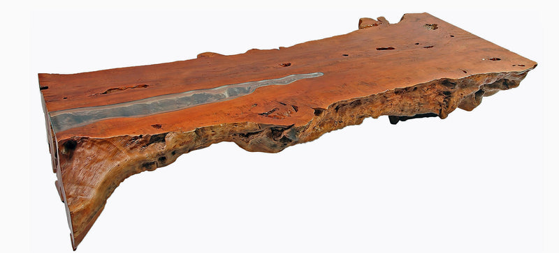 86 Inch Long Large One Slab Lychee Burl Coffee Table