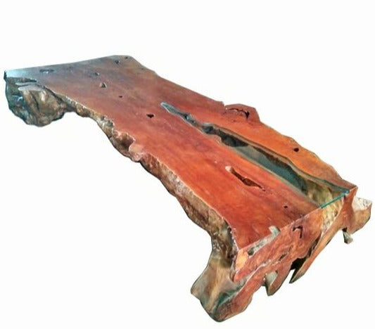 86 Inch Long Large One Slab Lychee Burl Coffee Table