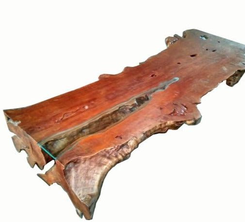 86 Inch Long Large One Slab Lychee Burl Coffee Table