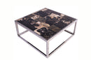 Square Sliced Petrified Wood Top Coffee Table