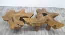 Free Form Brown One Slab Teak Living Edge Coffee Table or Accent Table