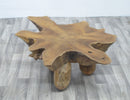Small Living Edge Teak Coffee Table or Side Table