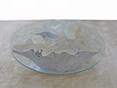 Organic Natural Wood with White Wash Teak Root  Coffee Table 80