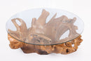 Round Organic Sculptured Teak Root Based Coffee Table 12