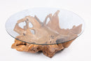 Round Organic Sculptured Teak Root Based Coffee Table 12
