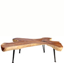 One Slab Living Edge Coffee Table With Black Iron Legs 48