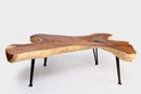 One Slab Living Edge Coffee Table With Black Iron Legs 48