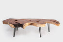 One Slab Living Edge Coffee Table With Black Iron Legs 50