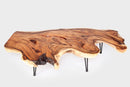 One Slab Living Edge Coffee Table With Black Iron Legs 50
