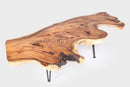 One Slab Living Edge Coffee Table With Black Iron Legs 50