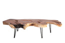 One Slab Living Edge Coffee Table With Black Iron Legs 50