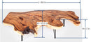 One Slab Living Edge Coffee Table With Black Iron Legs 50
