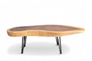 One Slab Living Edge Coffee Table With Black Iron Legs 51