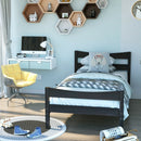 Twin size Farmhouse Style Pine Wood Platform Bed Frame in Espresso