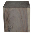 Haussmann Wood Cube Table 18x18x18 in Height Hollow inside Grey Oil