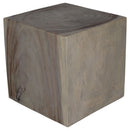 Haussmann Wood Cube Table 18x18x18 in Height Hollow inside Grey Oil