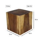Haussmann Wood Cube Table 18x18x18 in Height Hollow inside Oak Oil