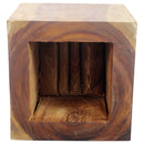 Haussmann Wood Cube Table 18x18x18 in Height Hollow inside Walnut Oil