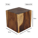 Haussmann Wood Cube Table 18x18x18 in Height Hollow inside Walnut Oil