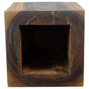 Haussmann® Wood Cube Table 20 in H x 18 in SQ Hollow inside Walnut Oil