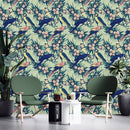 Parrots and Flowers Wallpaper