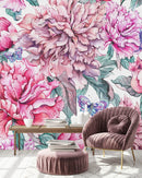 Elegant Pink Large Peonies Wallpaper