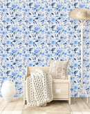 Stylish Blue Floral Wallpaper Chic