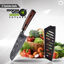 5 PIECE DAMASCUS PATTERN STAMPED CHEF KNIFE SET (FREE DELIVERY)