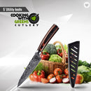 5 PIECE DAMASCUS PATTERN STAMPED CHEF KNIFE SET (FREE DELIVERY)