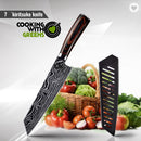 5 PIECE DAMASCUS PATTERN STAMPED CHEF KNIFE SET (FREE DELIVERY)