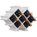 White 5-Piece Wall Mounted Wine Rack Set with Storage Shelves