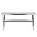 Heavy Duty 72 x 24 inch Stainless Steel Kitchen Restaurant Prep Work Table