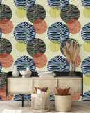 Striped Circles Pattern Wallpaper