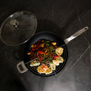 CXD DOU Ceramic Nonstick  Wok with Lid and Rack - 12.5" (32 cm), 5.3 QT (5 L)