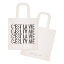 C'est La Vie Cotton Canvas Tote Bag
