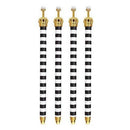 Cabana Stripes Crown Pen - Set of 12 | Giftable Pens | Novelty Office Desk Supplies