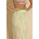 Cactus Knit Midi Skirt | Green Intarsia Cactus Sweater Skirt | Boho Desert Knit Skirt