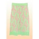 Cactus Knit Midi Skirt | Green Intarsia Cactus Sweater Skirt | Boho Desert Knit Skirt