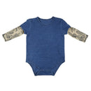 Cactus Tattoo Snapshirt Baby Bodysuit in Blue | Unisex Infant Size 6-12 Months | Cowboy Western Funny Full Sleeve Tattoo Infant Shirt