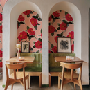 Camellia Wallpaper, pink and red