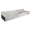 Calacatta Olivia Marble Sink Wall-mount Bathroom Sink with 8" Backsplash (W)16" (L)60" (H)8" angle view