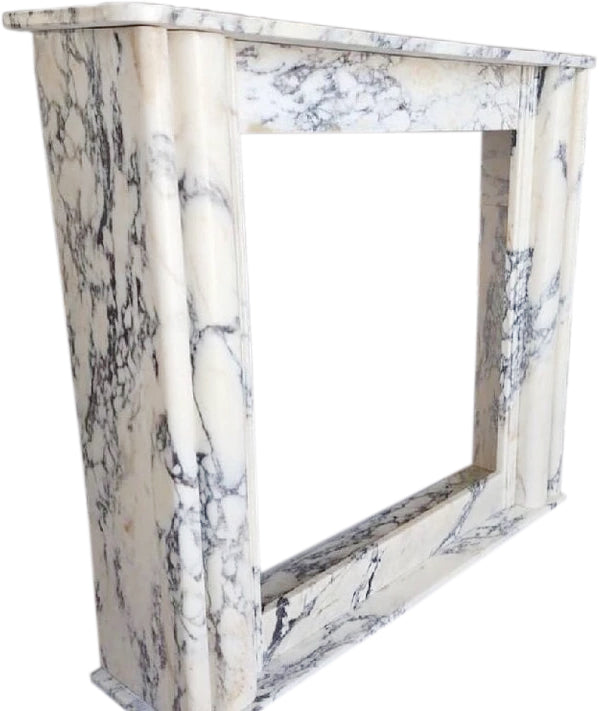 Calacatta Viola Marble Hand-carved Fireplace Mantel Polished (W)8" (L)54" (H)45" angle view