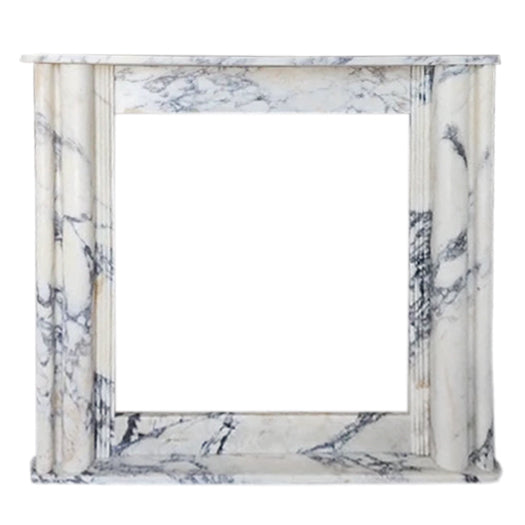 Calacatta Viola Marble Hand-carved Fireplace Mantel Polished (W)8" (L)54" (H)45" front view